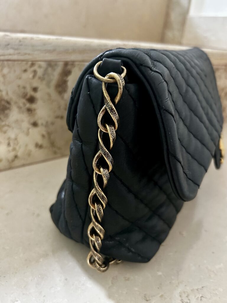 Chanel turn lock iridescent chevron