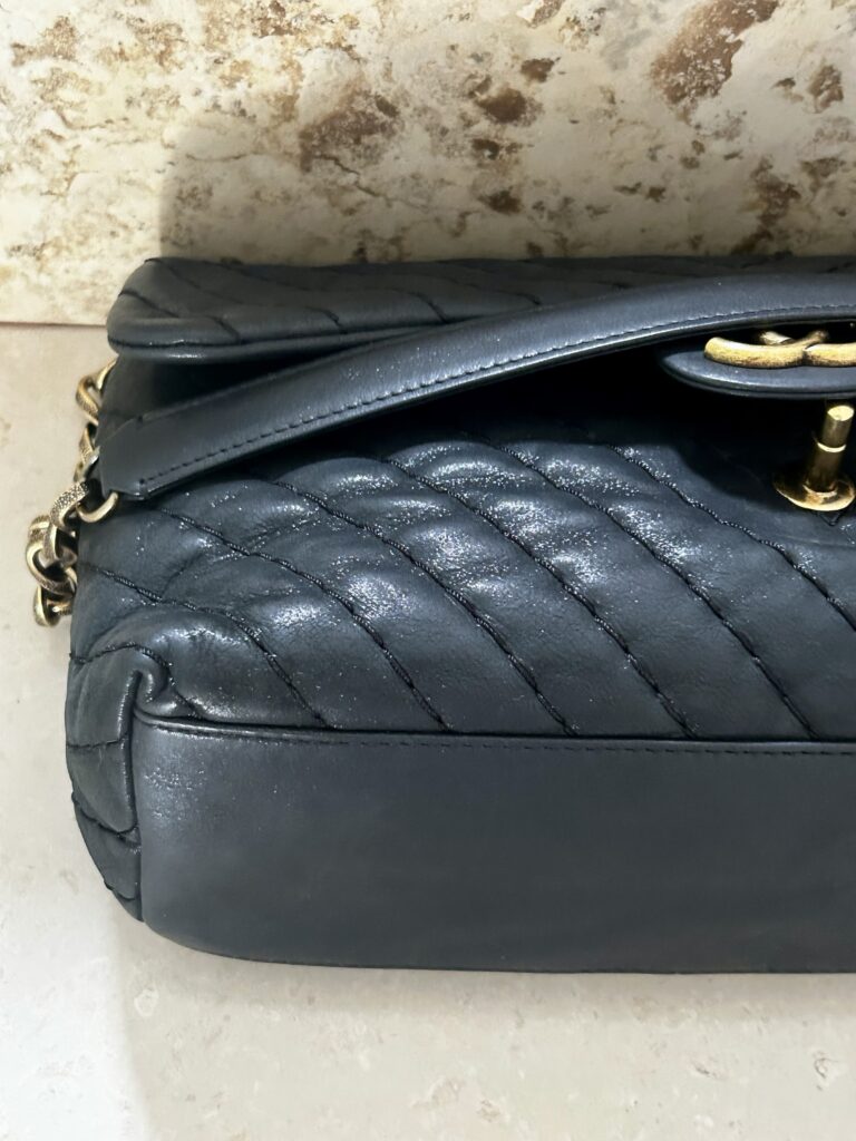 Chanel turn lock iridescent chevron