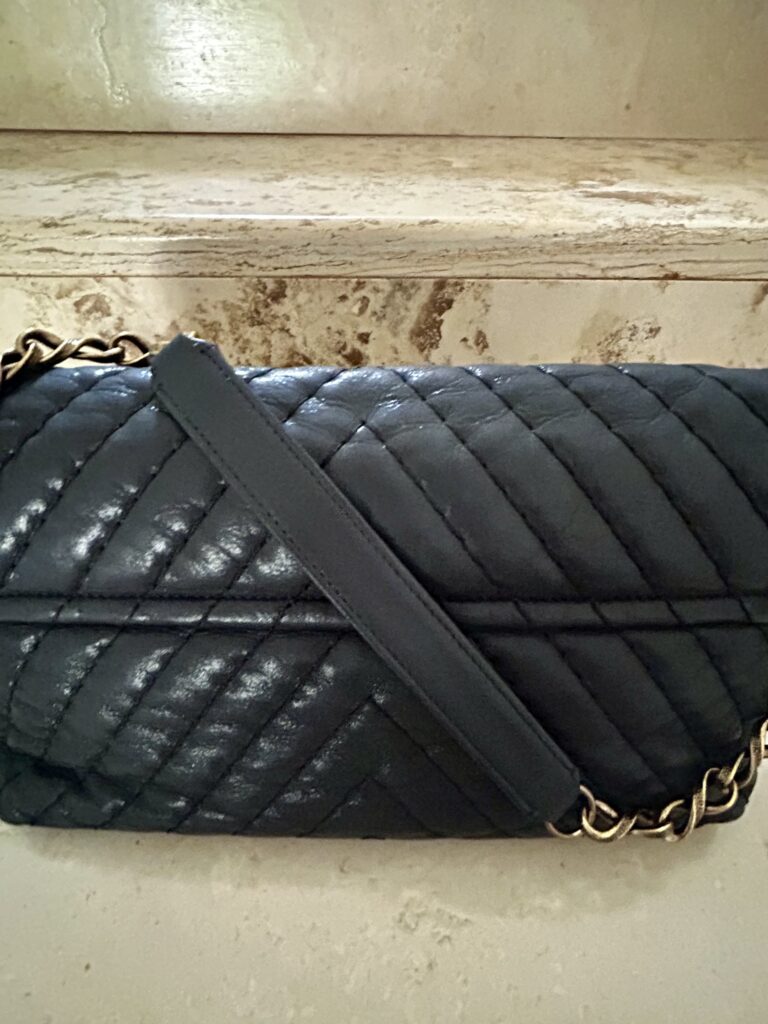 Chanel turn lock iridescent chevron